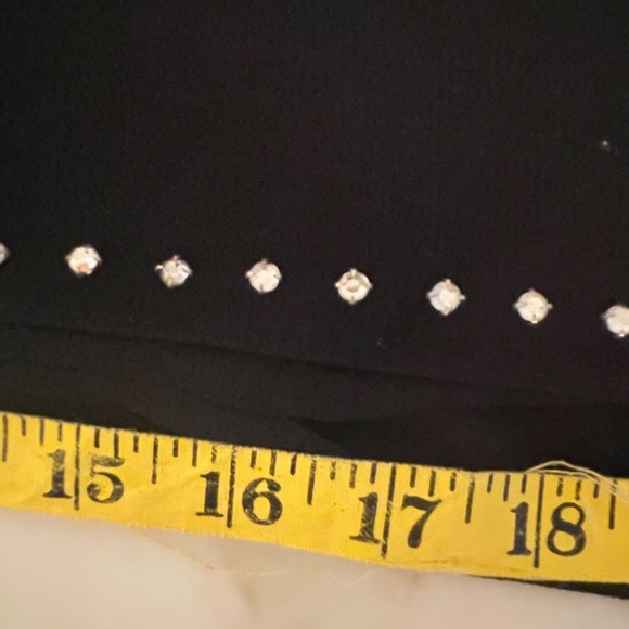 JS Collections Black Rhinestone Stud Formal Wide Leg Palazzo Gaucho Pants Sz 4 - Picture 7 of 15